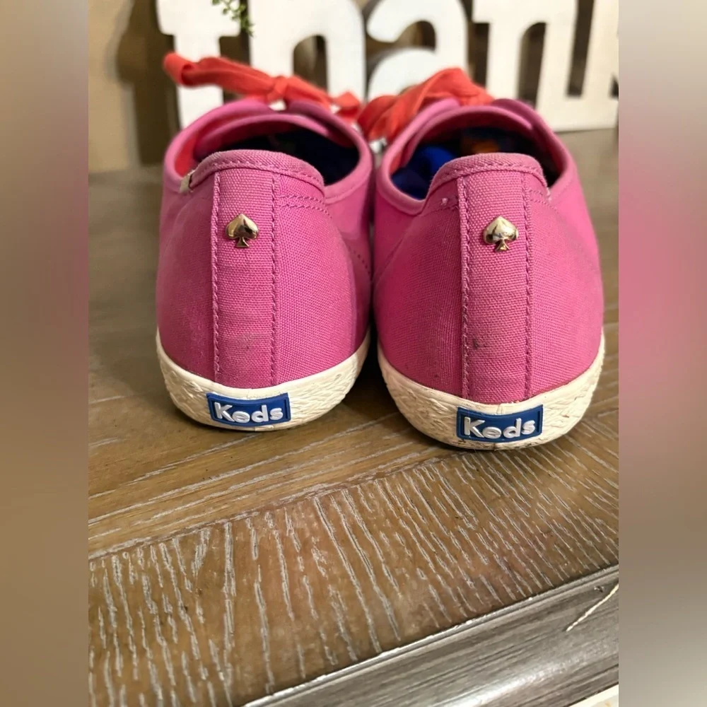 Keds x Kate Spade New York Champion sneakers in hot pink canvas with coral laces